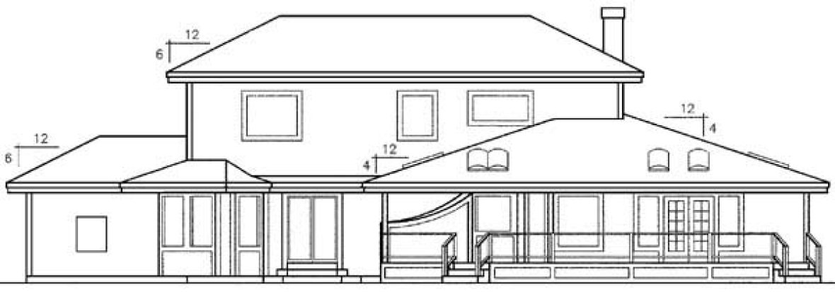 Rear Elevation for House Plan #160313