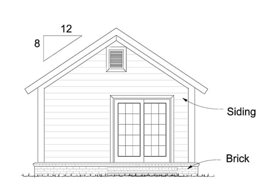 Rear Elevation for House Plan #245930