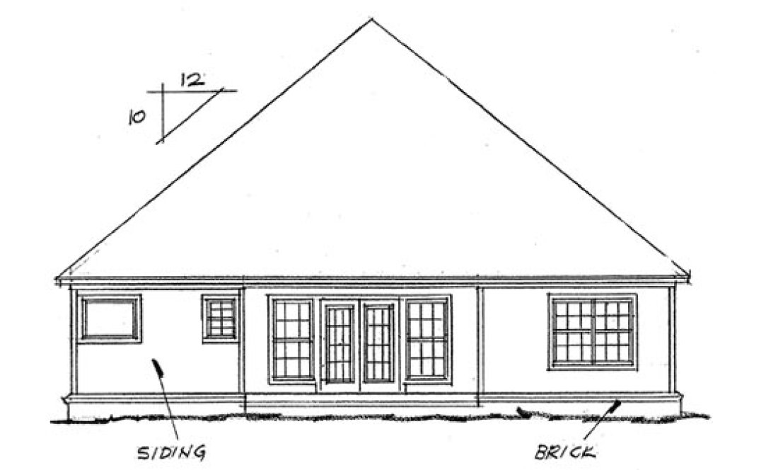 Rear Elevation for House Plan #243702