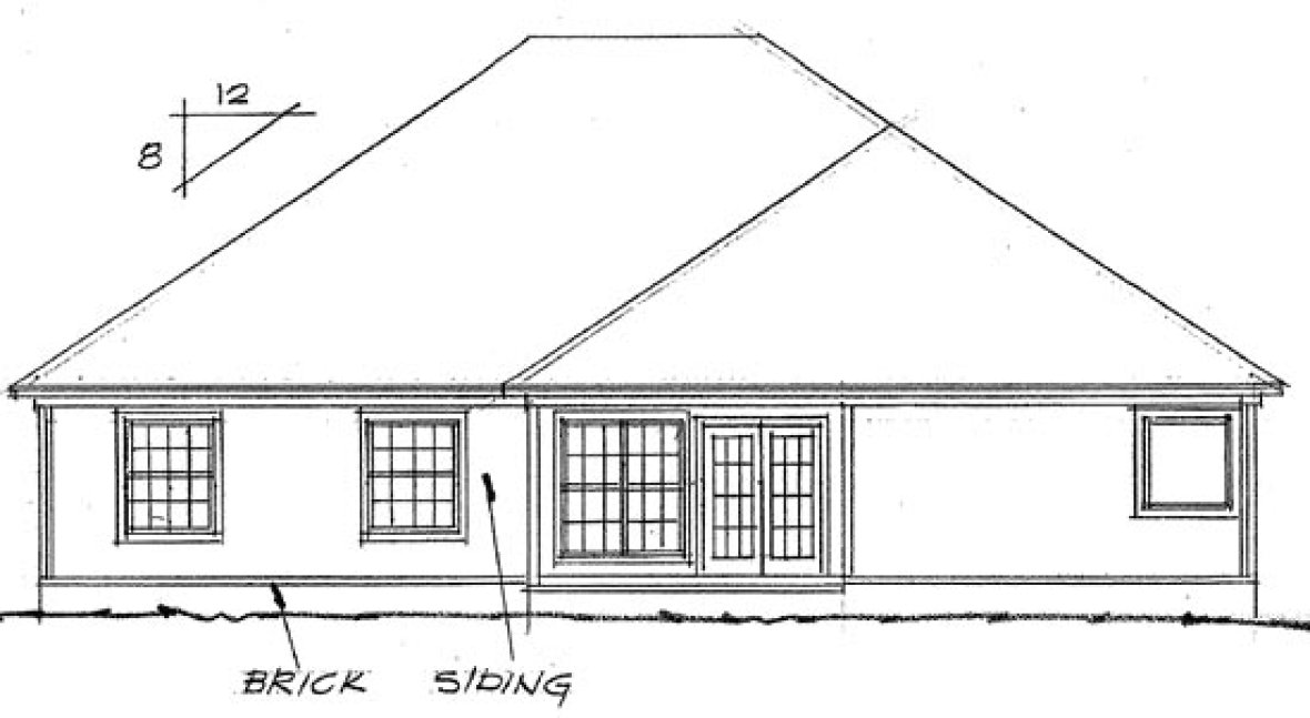 Rear Elevation for House Plan #240522