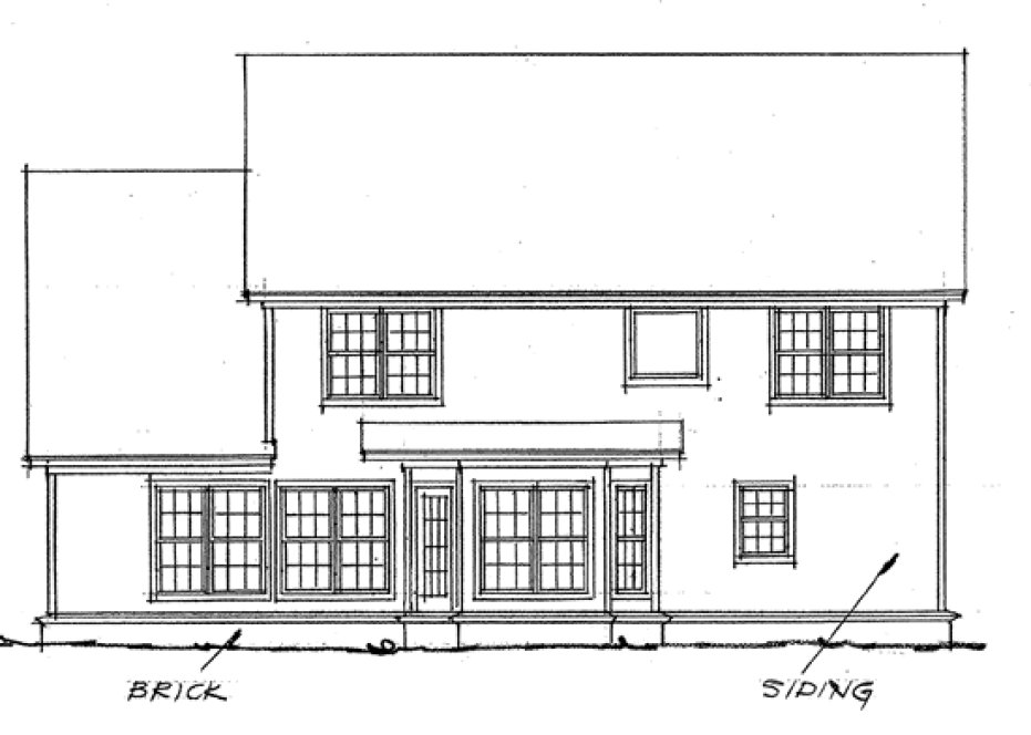 Rear Elevation for House Plan #247942