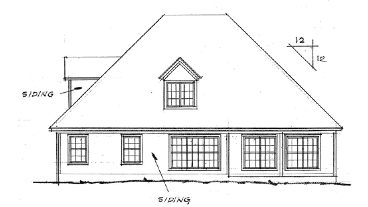 Rear Elevation for House Plan #247382