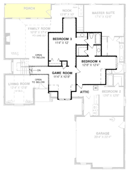 Second Floor Plan for House Plan #247382