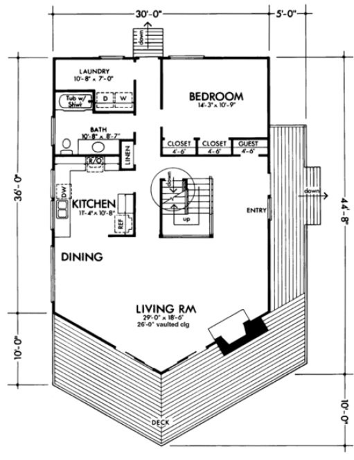 Main Floor Plan for House Plan #290291