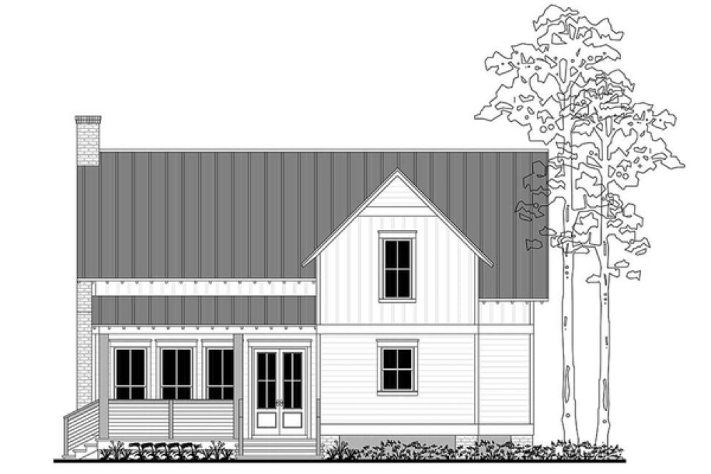 Rear Elevation for House Plan #309691