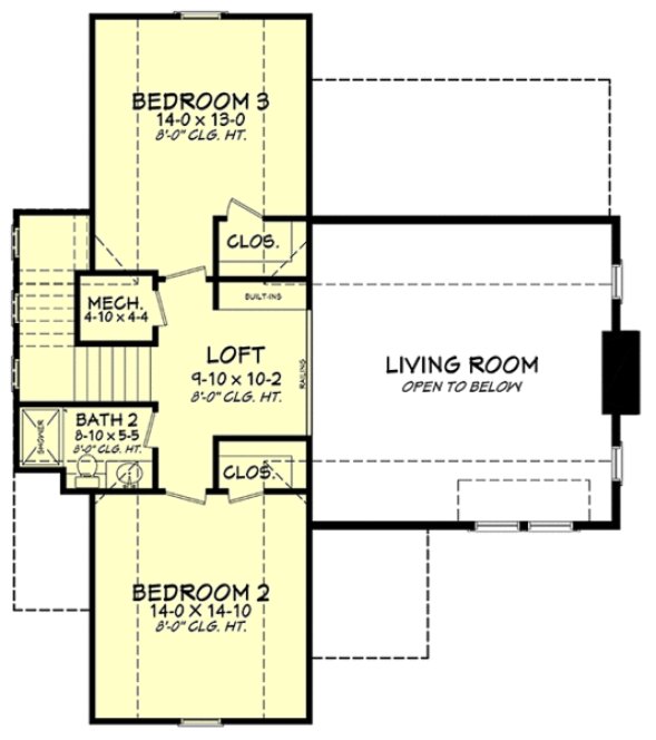 Second Floor Plan for House Plan #309691