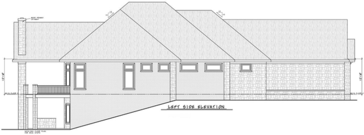 Left Elevation for House Plan #156018