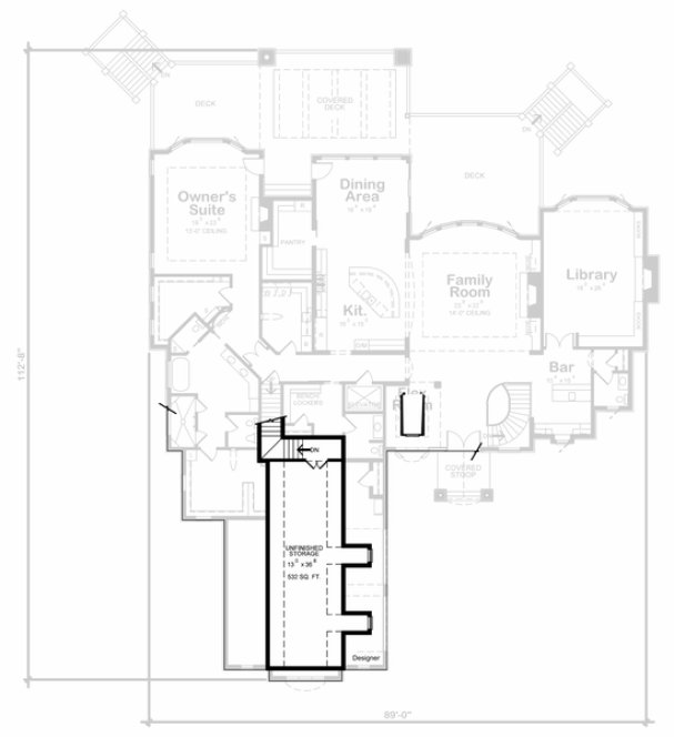 Attic Plan for House Plan #156018