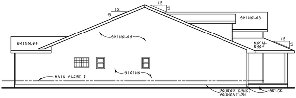 Left Elevation for House Plan #151702