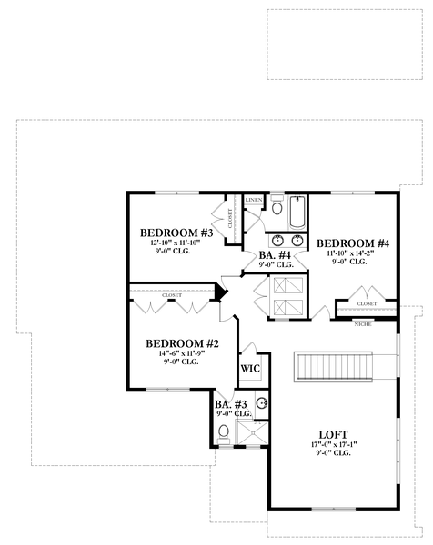 Second Floor Plan for House Plan #821753