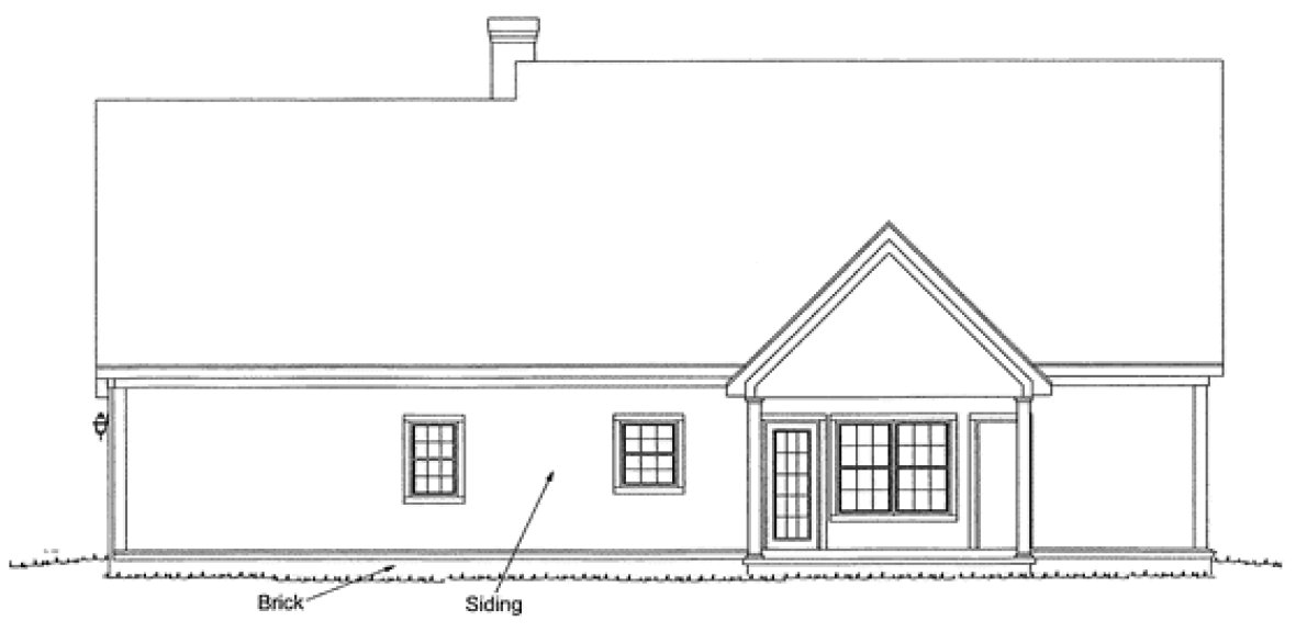 Rear Elevation for House Plan #243804