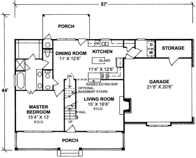 Main Floor Plan for House Plan #243804