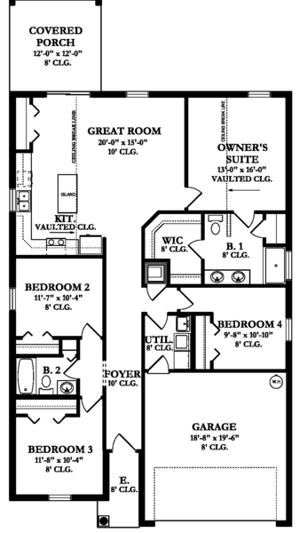 Main Floor Plan for House Plan #828361