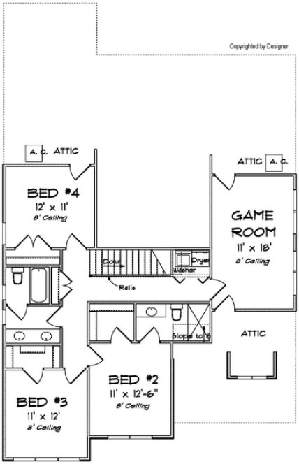 Second Floor Plan for House Plan #249242