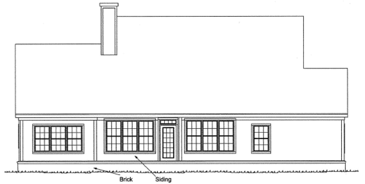 Rear Elevation for House Plan #249942