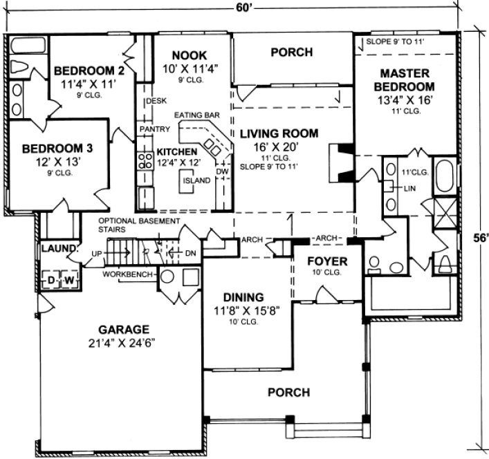Main Floor Plan for House Plan #249942