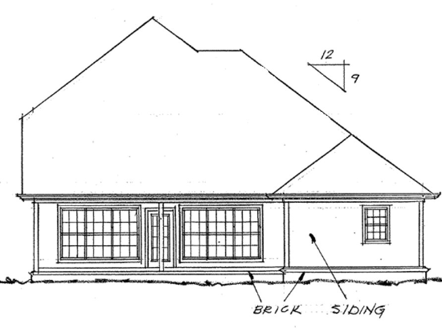 Rear Elevation for House Plan #245591
