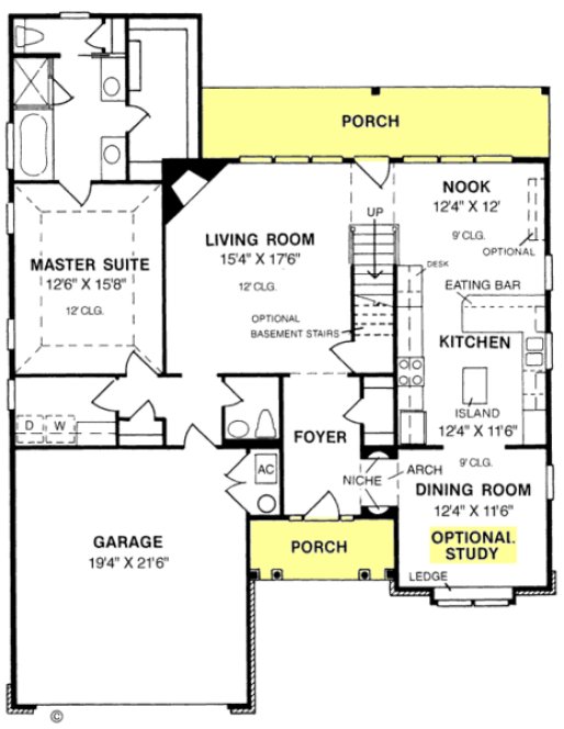 Main Floor Plan for House Plan #245591