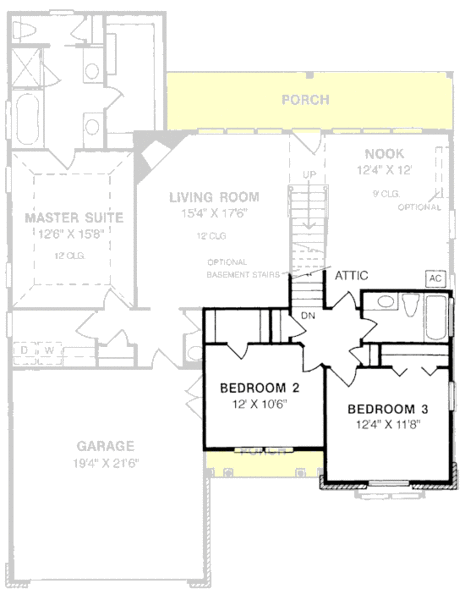 Second Floor Plan for House Plan #245591