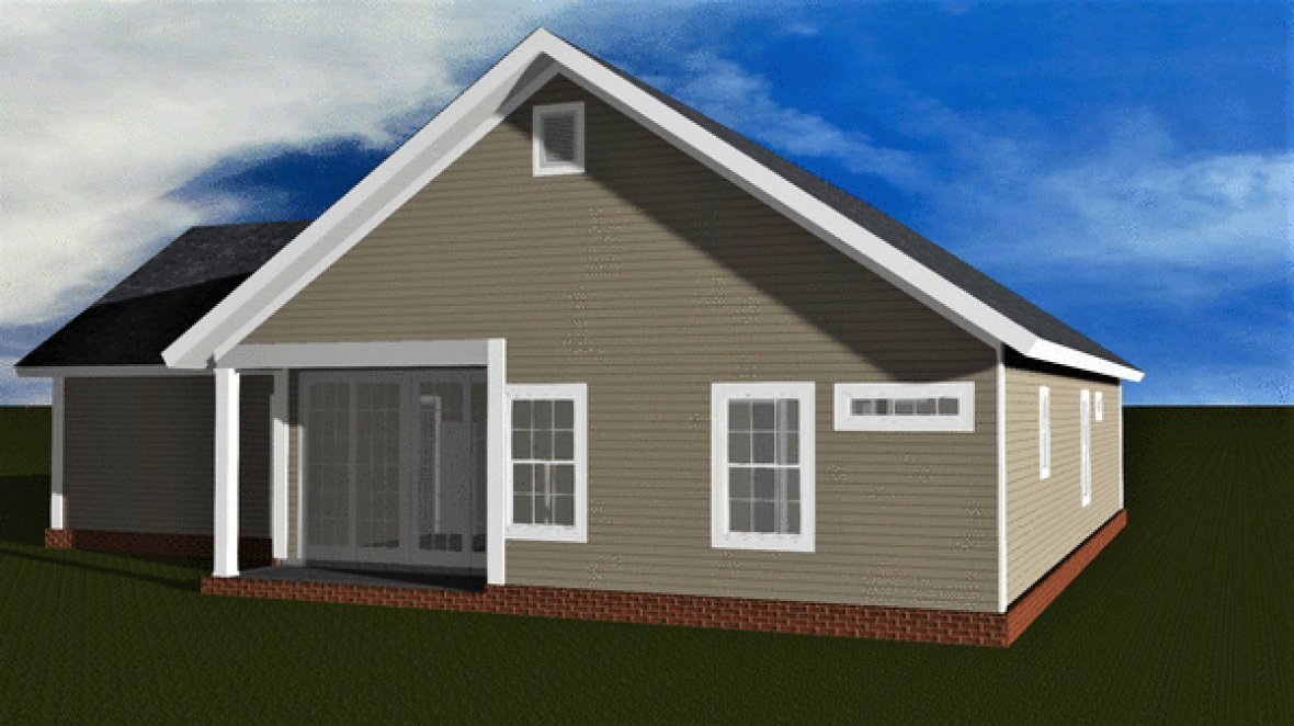 Rear Elevation for House Plan #247191