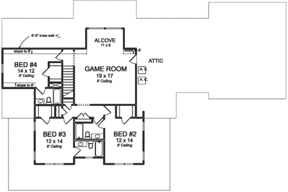 Second Floor Plan for House Plan #247953