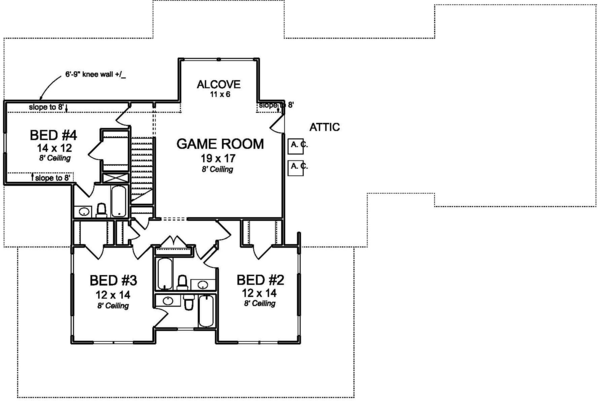Second Floor Plan for House Plan #247953