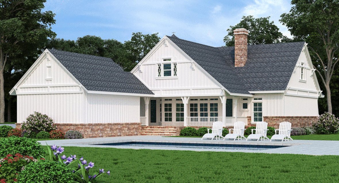 Rear Elevation for House Plan #486791