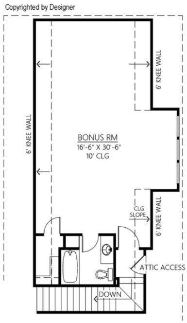 Attic Plan for House Plan #907213