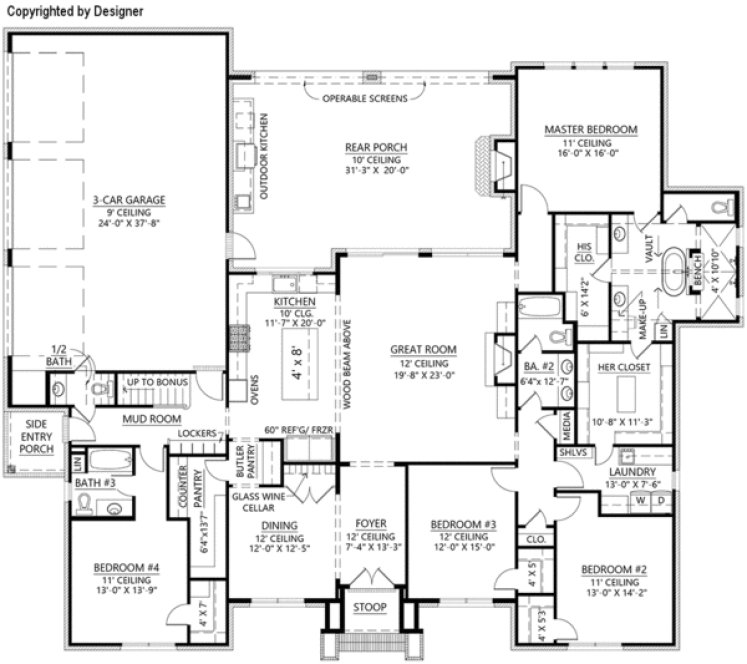 Main Floor Plan for House Plan #906713
