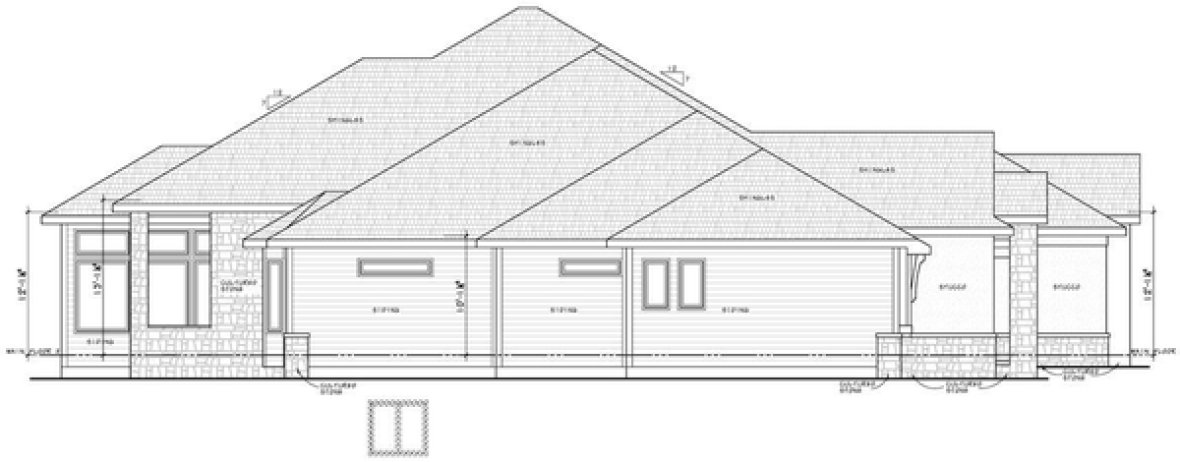 Left Elevation for House Plan #151693