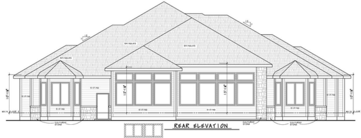 Rear Elevation for House Plan #151693