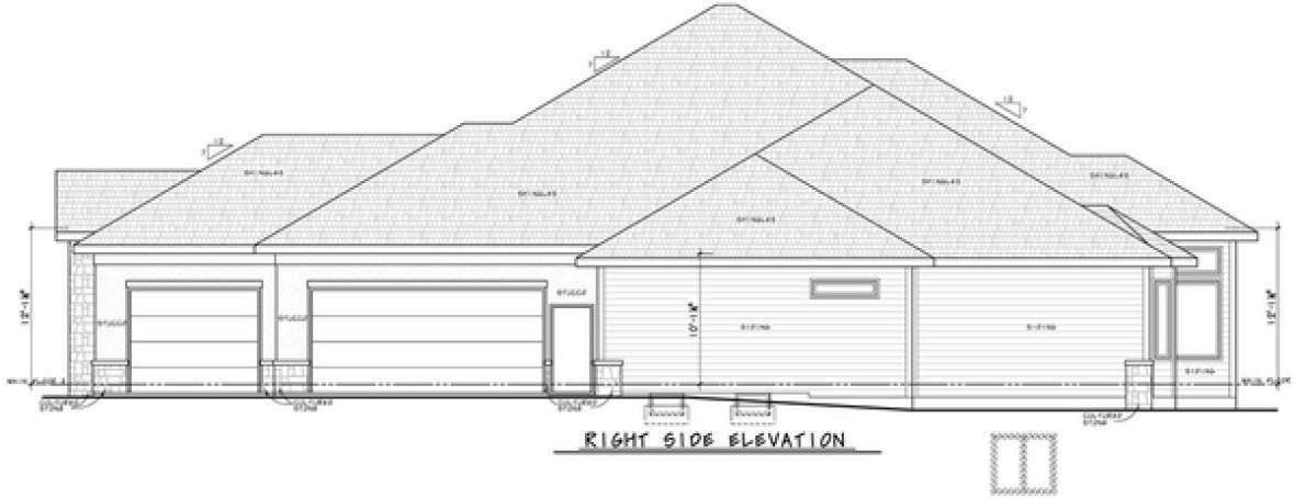 Right Elevation for House Plan #151693