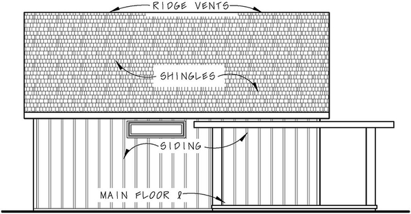 Left Elevation for House Plan #153860