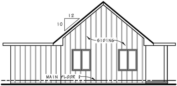 Rear Elevation for House Plan #153860