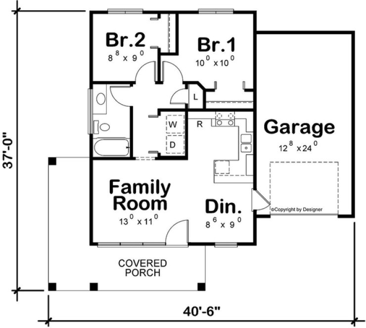 Main Floor Plan for House Plan #153860
