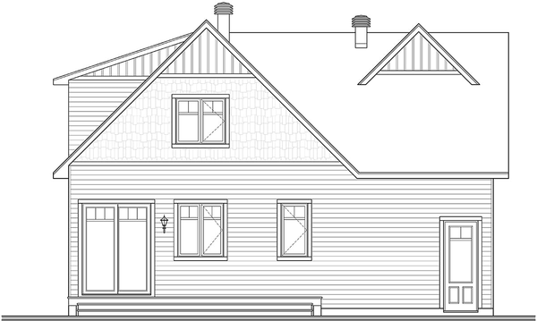 Rear Elevation for House Plan #148762