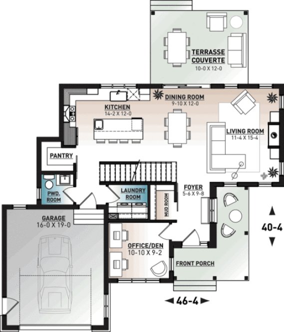 Main Floor Plan for House Plan #145163