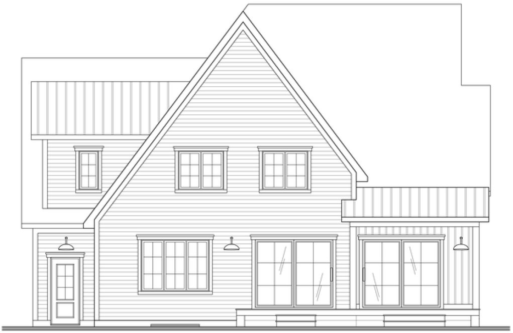 Rear Elevation for House Plan #145923