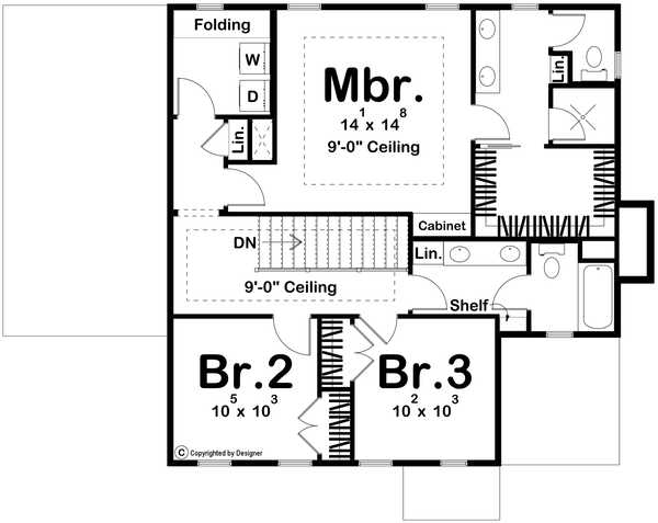 Second Floor Plan for House Plan #701691