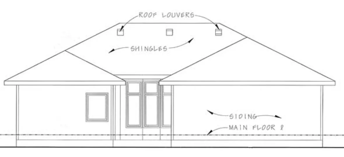 Rear Elevation for House Plan #702771