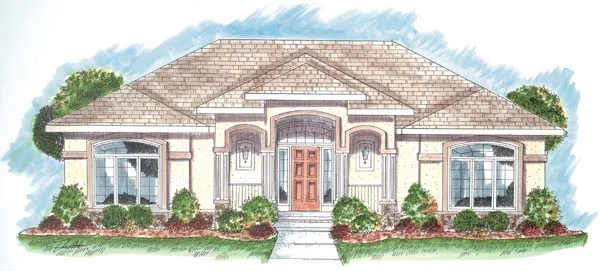 Full Rendering for House Plan #702771