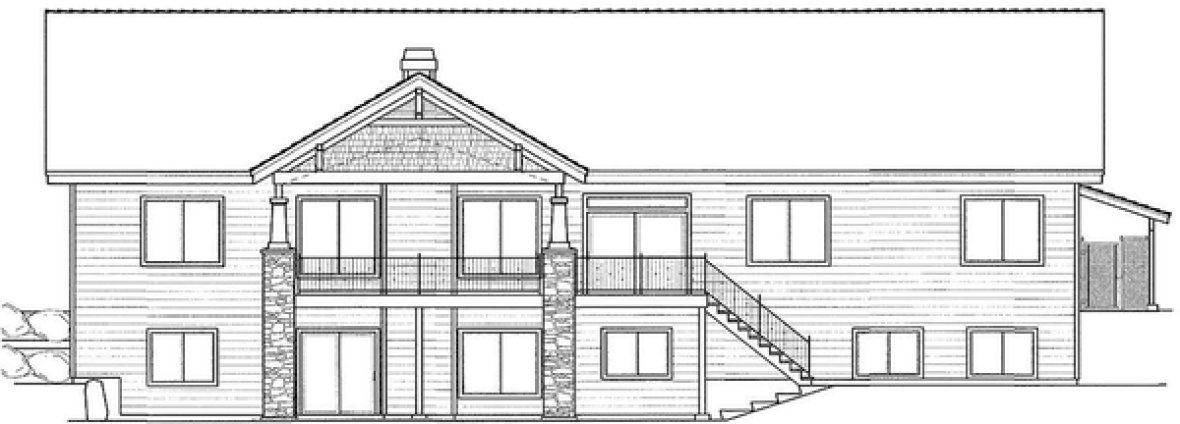Rear Elevation for House Plan #807373
