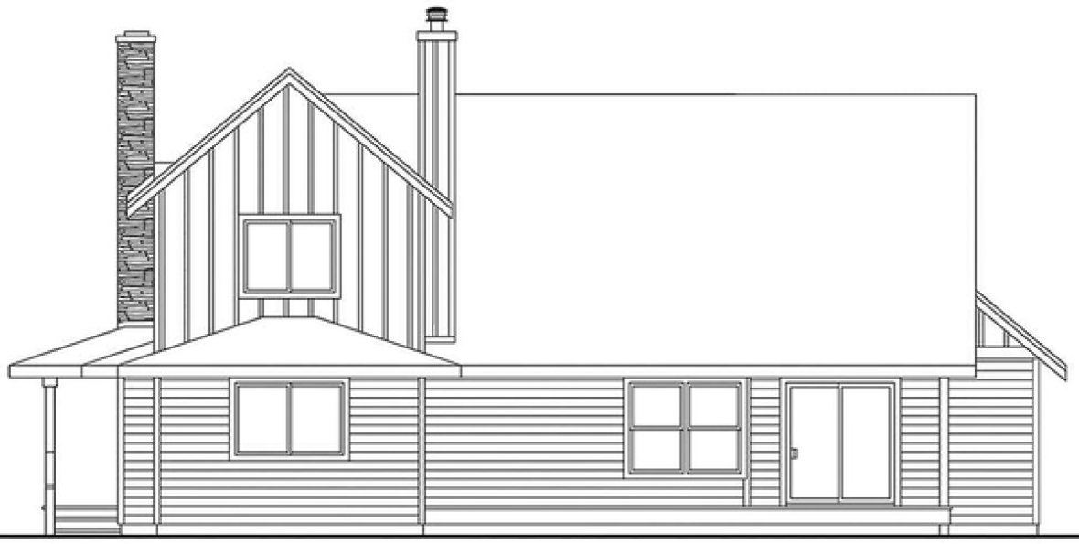 Rear Elevation for House Plan #349012