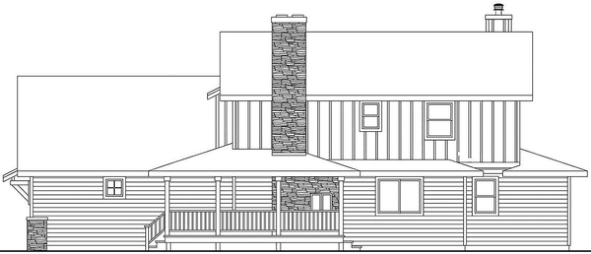 Right Elevation for House Plan #349012