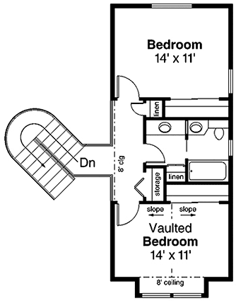 Second Floor Plan for House Plan #349012