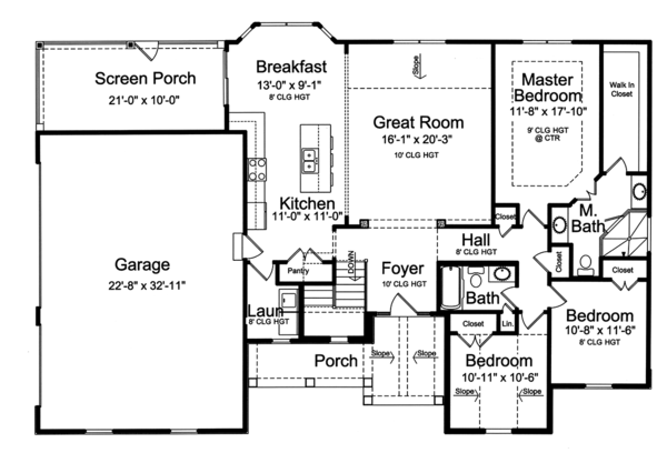 Main Floor Plan for House Plan #536071