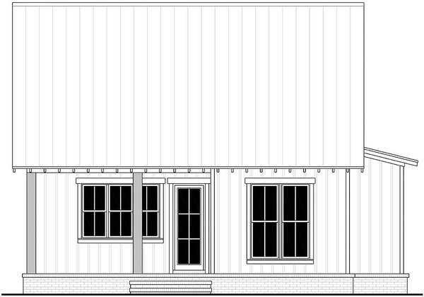 Rear Elevation for House Plan #309921