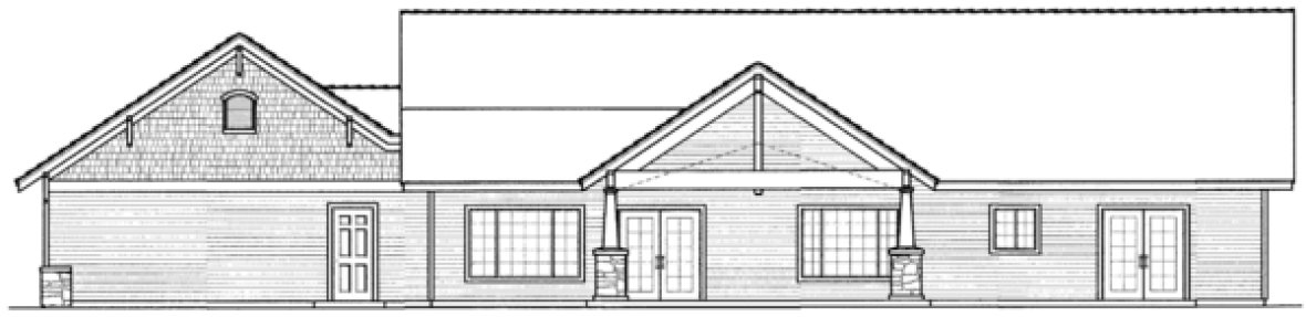 Rear Elevation for House Plan #808422