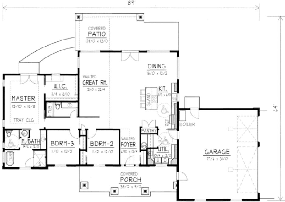 Main Floor Plan for House Plan #808422