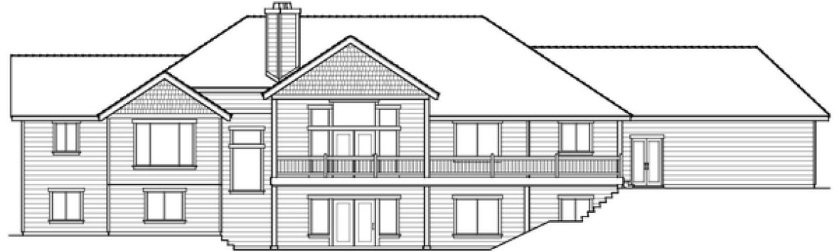 Rear Elevation for House Plan #801652